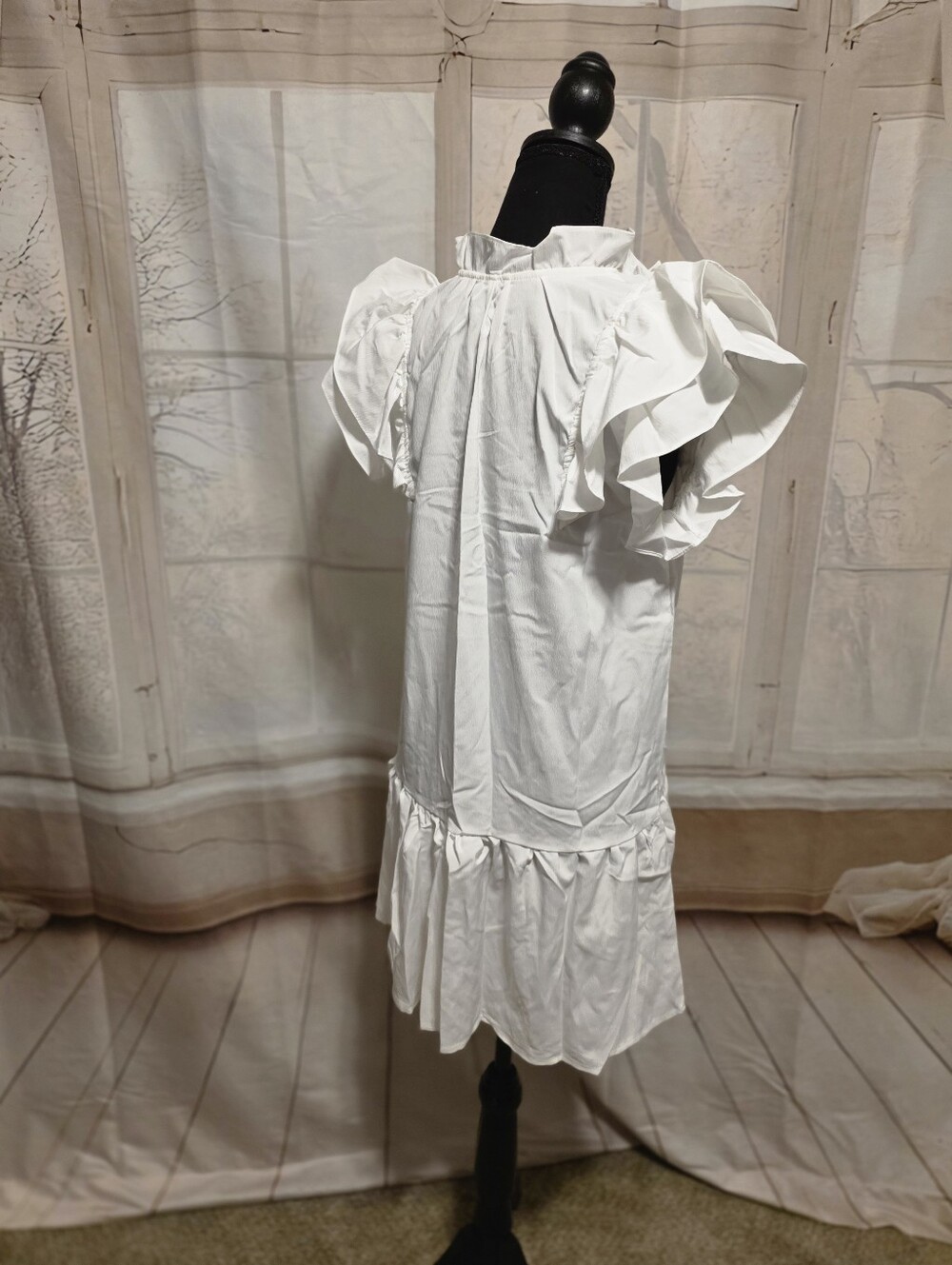 Kohl's White Ruffle Sleeve Mini Dress - Picture 4 of 5